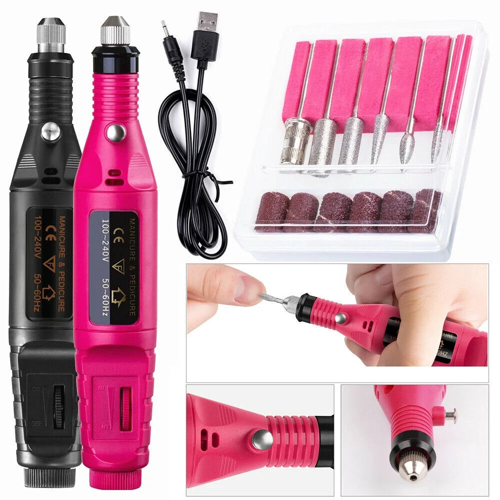 Electrical Nail Manicure Kit, 6 in 1 Nails Tool Kit, Nails Filer Kit, Multifunctional Nails Manicure Pedicure Tools Kit, Nails Acrylic Filer Tool Electrical Nail Manicure Kit, 6 in 1 Nails Tool Kit, Nails Filer Kit, Multifunctional Nails Manicure Pedicure Tools Kit, Nails Acrylic Filer Tool